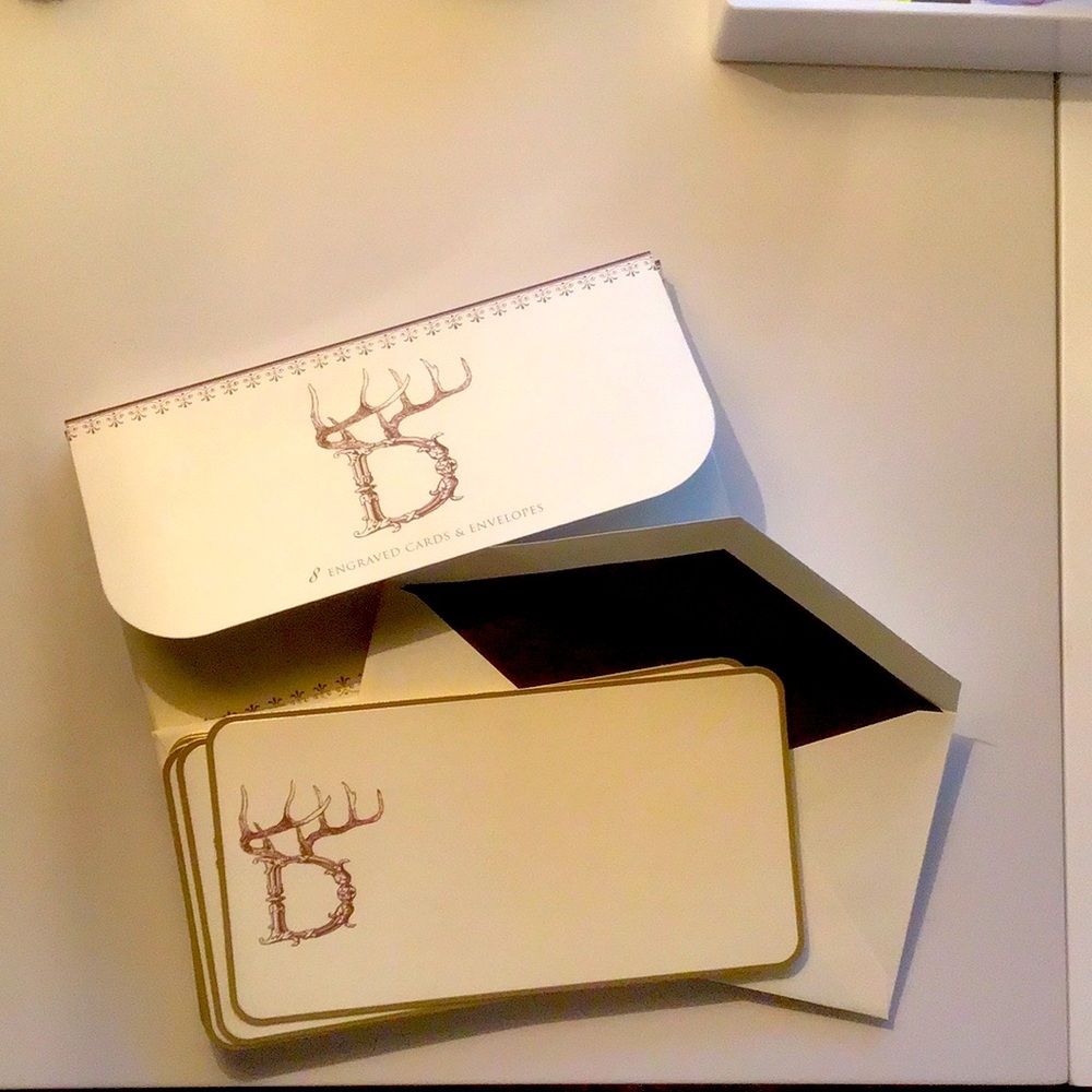 Alexa Pulitzer Stag Engraved Notes 7 Notes in box letter D
